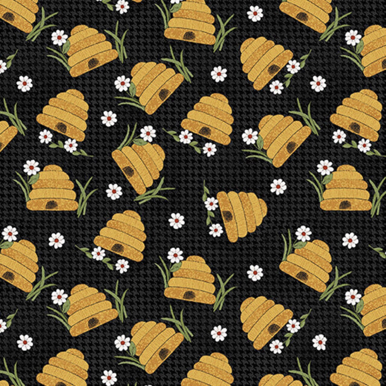 Fabric Benartex Black Prairie Hive Prairie Chicks by the Quarter Yard 16755-12
